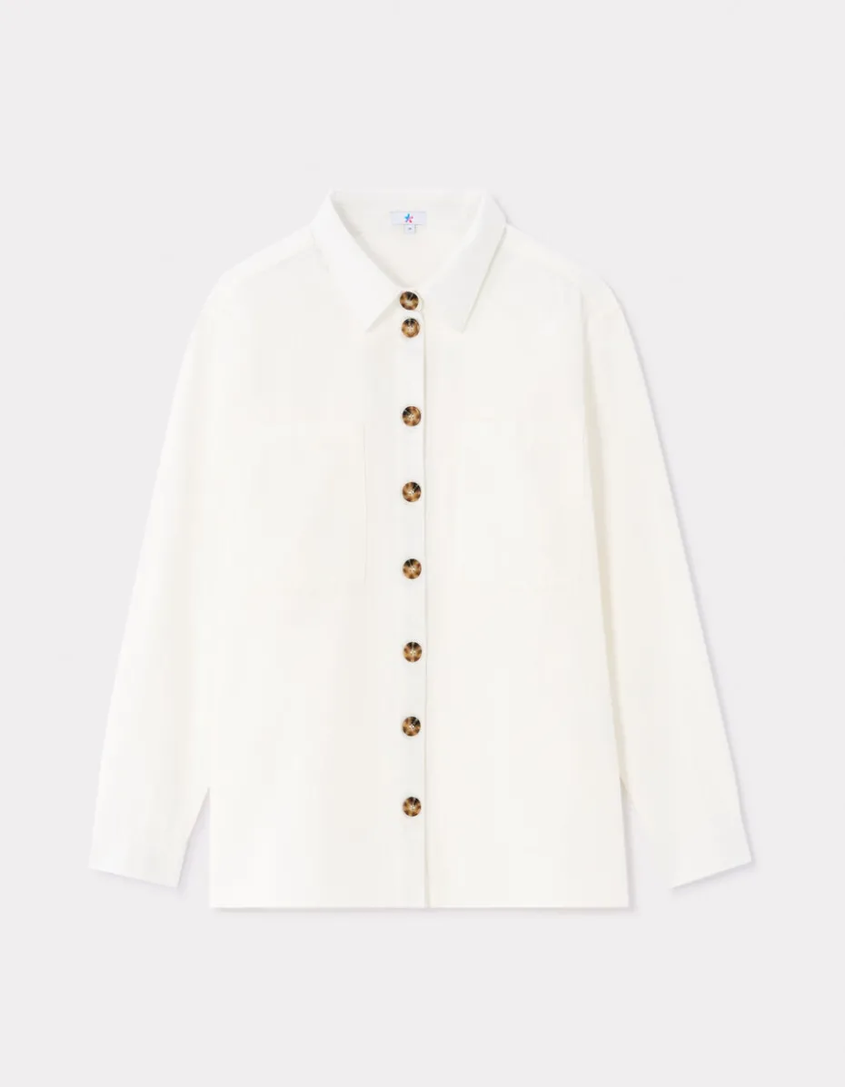 Katoenen overshirt - wit