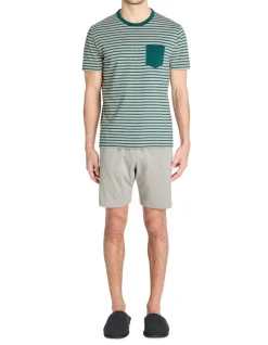 Katoenen pyjamashort - groen