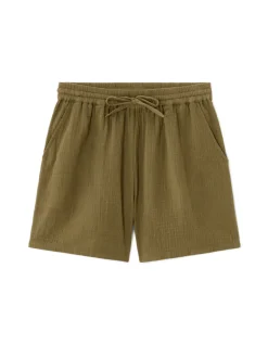Katoenen short van gaas - kaki