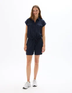 Katoenen short van gaas - marine