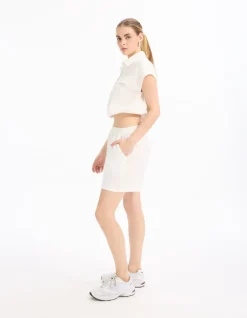 Katoenen short van gaas - wit