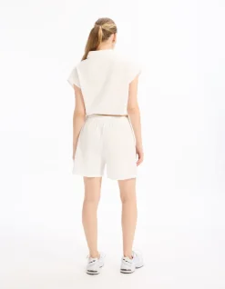 Katoenen short van gaas - wit