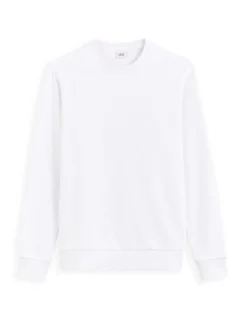 Katoenen sweater met ronde hals - wit