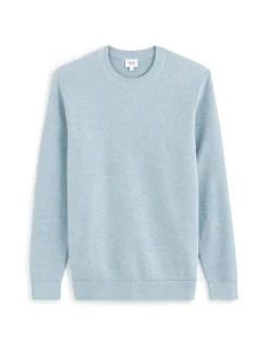 Katoenen trui met ronde hals - blauw