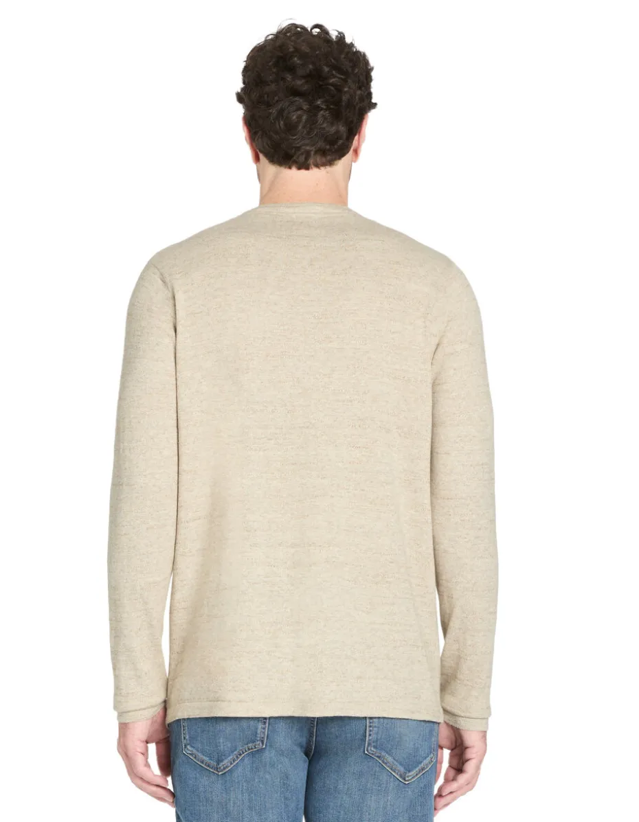 Katoenen trui met Tunesische kraag - beige