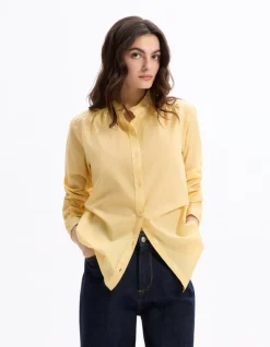 katoenen voile blouse - geel
