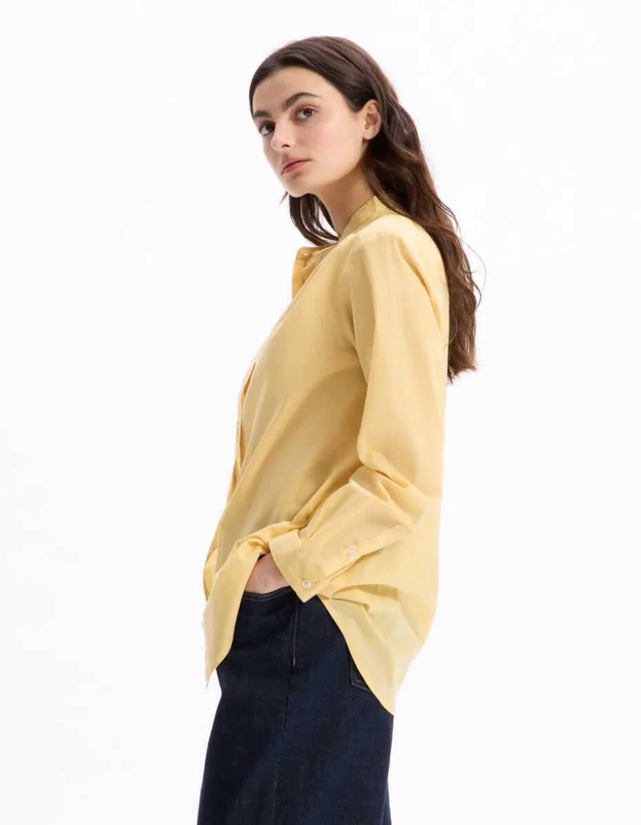 katoenen voile blouse - geel