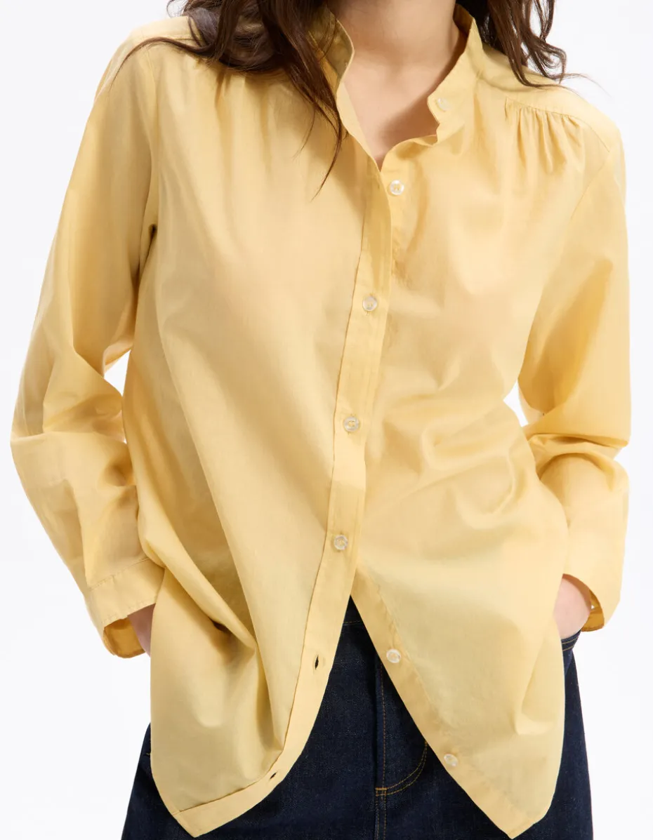 katoenen voile blouse - geel