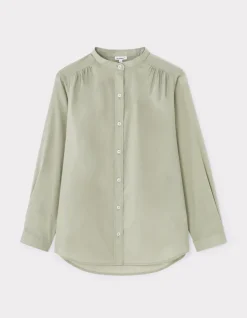 katoenen voile blouse - groen