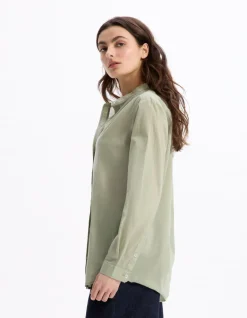 katoenen voile blouse - groen