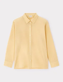 Katoenen voile shirt - geel