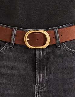 Kleurrijke leren riem - bruin