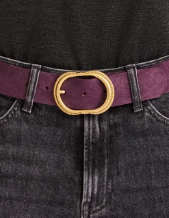 Kleurrijke leren riem - paars