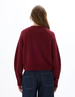 Kort effen gebreid vestje - rood