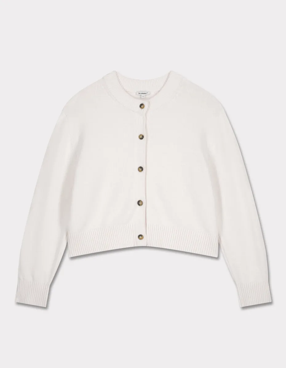 Kort katoenen vest - ecru