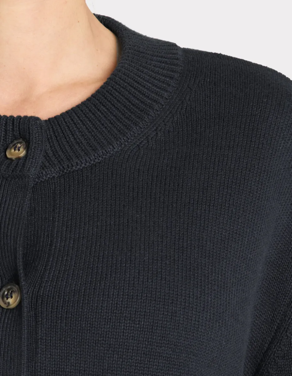 Kort katoenen vest - marineblauw