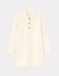 Korte jurk in plat - beige