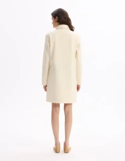 Korte jurk in plat - beige
