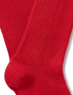 Korte ribbelsokken - rood