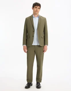 Kreukbestendige rechte broek - kaki