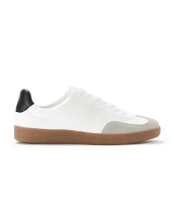 Lage sneakers met inzetstuk - wit