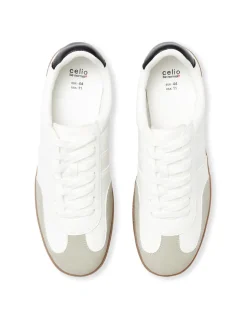 Lage sneakers met inzetstuk - wit