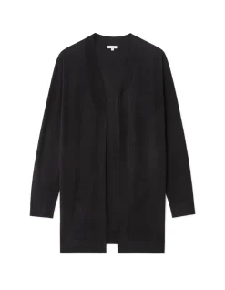 Lang fijn gebreid vest - zwart