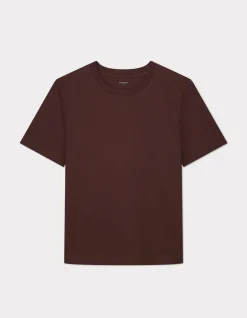 Lang T-shirt van biologisch katoen - bruin