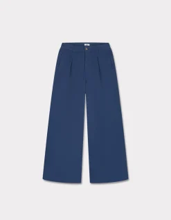 Lange geplooide broek - blauw