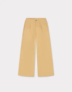 Lange geplooide broek - geel
