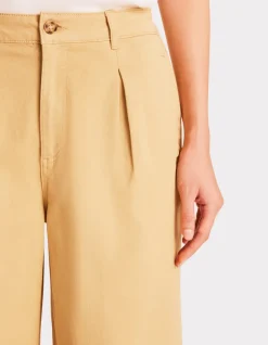 Lange geplooide broek - geel