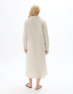 Lange linnen jurk - beige