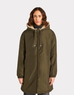 Lange parka met donsvoering - kaki