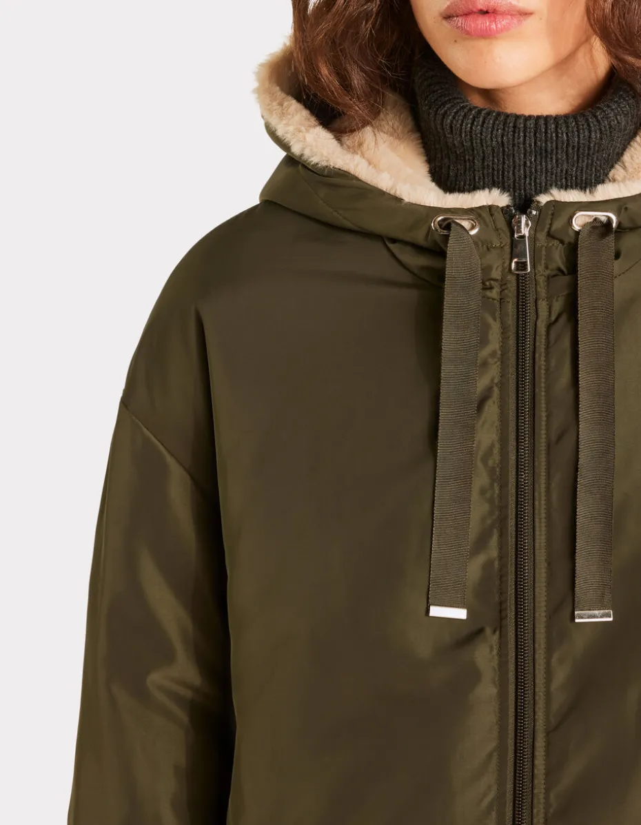 Lange parka met donsvoering - kaki