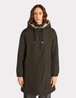 Lange parka met donsvoering - zwart