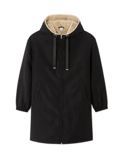 Lange parka met donsvoering - zwart