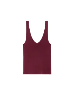 Licht gebreide tanktop - paars