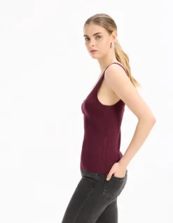Licht gebreide tanktop - paars