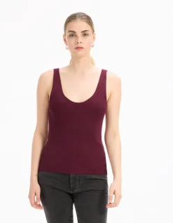Licht gebreide tanktop - paars
