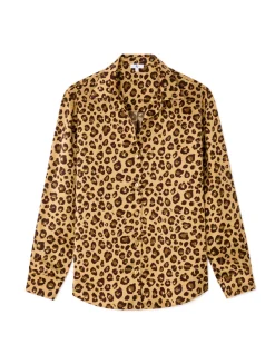 Lichte satijnen blouse - bruin