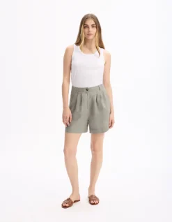 Linnen shorts - grijs