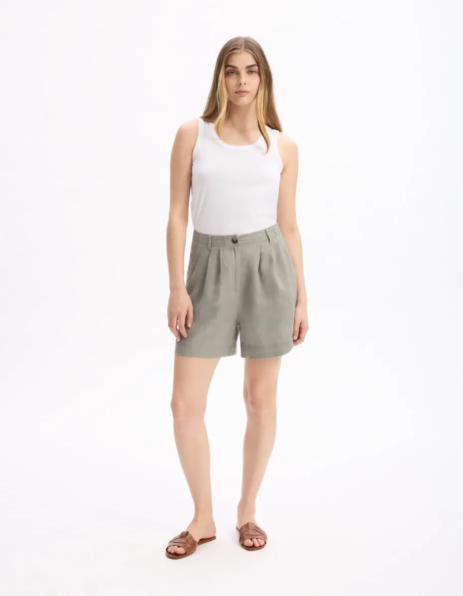 Linnen shorts - grijs