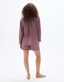 Linnen shorts - paars