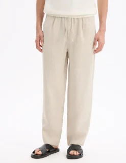 Loose pantalon 100% lin - ecru