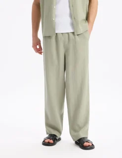 Loose pantalon 100% lin - groen