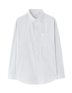 Loose Shirt van gestreepte popeline - wit