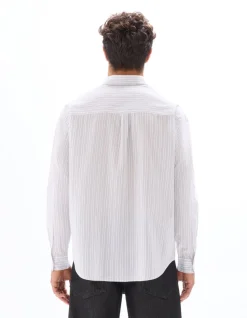 Loose Shirt van gestreepte popeline - wit