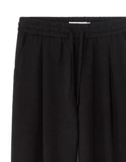 Losse broek met textuur - zwart