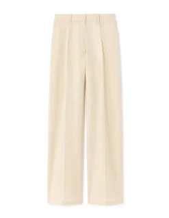 Losse katoenen linnen broek - beige