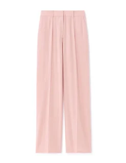 Losse katoenen linnen broek - roze